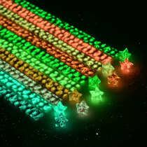 Origami strip five-pointed star luminous fluorescent hand-flashed special long colored starry Lucky Star