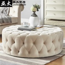 American light luxury velvet shoe stool clothing store cloakroom stool living room tea table round pidun net red sofa stool