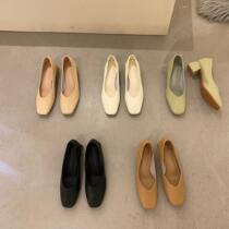 Outlet Otterles discount official website Flagship Store Clear Barn Pick up Coarse Granny Shoes Commuter Square Head Single Shoe Woman