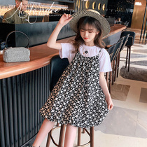  South Korea 2021 new casual all-match summer girl princess dress summer Western style cute big childrens clothing girl