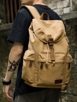Hong Kong retro mens canvas backpack High School schoolbag large capacity travel bag backpack mens bag