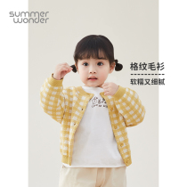 Summer student male and female baby sweaters spring autumn style 1 year 2 years 2 years old baby 2022 button gge sweatshirt warm and casual 100 hitch