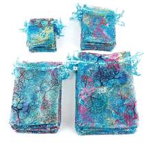 50pcs lot 7x9cm 9x12cm 10x15cm Colorful Organza Bags Jewelry