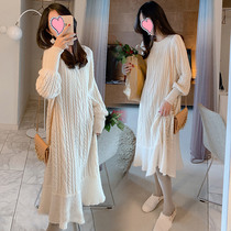 Pregnant women dress autumn and winter knitted base shirt pregnancy fashion New High sense temperament wear sweater long skirt