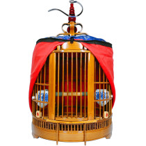 Thrush bird cage large bamboo Sichuan cage full set of accessories Fine handmade old bamboo starling bird cage Daquan small