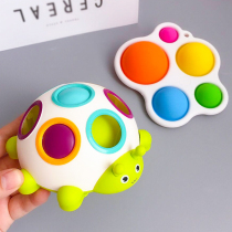 Baby fun colorful little beetle hole hole button toy Toddler finger grip press Hand eye coordination Keying music