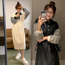 Pregnant women autumn dress fashion large size long sleeve top female 2021 New Autumn Sweater tide spring and autumn