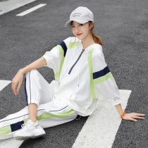 Sportswear Suit Women Summer Tide Card Han Edition Loose 2022 Fashion Spring Autumn Necropolis Clothing Thin style Leisure Early Autumn Two Sets