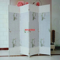 Screen partition folding screen simple modern bedroom living room mobile push-pull fabric screen curtain room solid wood wall porch