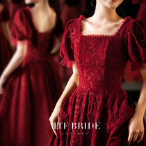 Manchen Fang (Audrey) engagement dress 2021 new female red dress back toast bride