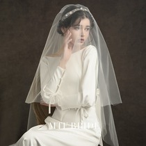Man Tingfang 2021 new veil (Frost Luo) with small comb short long bride wedding travel veil