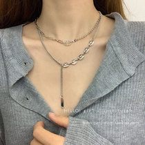 Light luxury niche tassel chain sweater necklace female summer ins hip hop design sense simple temperament choker accessories