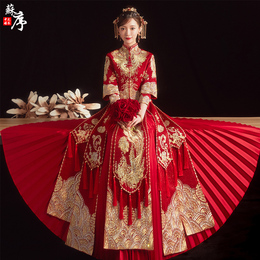 Xiuhe clothing 2021 new bride dress wedding toast clothing dragon and phoenix coat wedding clothing Chinese wedding clothing couple Summer