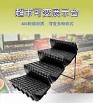 Supermarket fruit display retractable deformation display rack Black air curtain cabinet Cold vertical wind cabinet Fruit and vegetable rack Step type