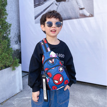 Child Chest Bag Boy Versatile Double Shoulder Small Backpack Handsome air Meng Spider-Man Spring tours Autumn Leisure Travel Small Bags