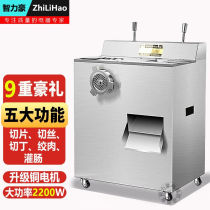 New meat grinder commercial large stainless steel enema machine high power cutting meat machine restaurant school canteen