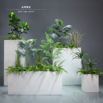  Large simulation green plant potted mall hotel living room corridor fake plant landscaping interior decoration partition customization