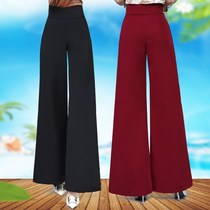 Dance womens pants spring and autumn Latin dance wide leg pants practice high waist trousers ballroom dance national standard modern dance square dance pants