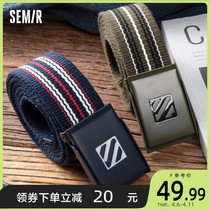 Senmar belt male wave 2022 new canvas casual mens pants with young student Jane about male belt female