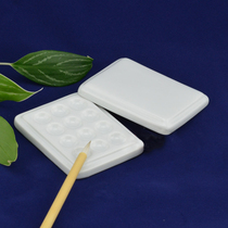 Japanese 12-hole palette handmade white porcelain watercolor pigment mini moisturizing palette with cover spot