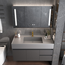 Microspar integrated basin rock board bathroom cabinet combination modern simple hand wash face toilet wash table set
