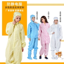 Net red anti-static hooded food pharmaceutical workshop dust-proof and clean labor insurance work clothes customization