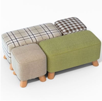Home low stool sofa stool solid wood shoe stool small stool small stool board stool round stool fabric low pier coffee table stool