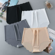  High waist seamless ice silk underwear female cotton crotch antibacterial adult belly buttocks sexy and charming aunt shorts head