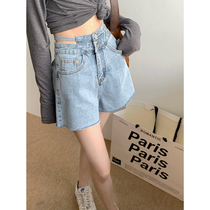 Jeans womens 2021 summer new high waist thin hot girls hot pants loose straight wide leg pants shorts pants
