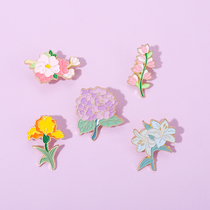 Violet Lilies Plant Brochure Cute Japanese Metal Badge Metal Badge Metal Decoration Medal