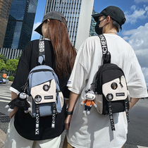 Chest Bag Mens ins small satchel leisure Japanese students shoulder bag Tide brand mens shoulder bag chest shoulder bag