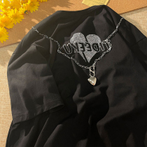 Love hot drill short sleeve sweet cool T-shirt women loose leisure Joker long summer ins tide brand 2021 new