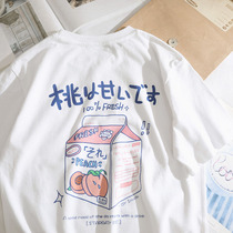 Design niche Japanese fashion brand short-sleeved T-shirt womens 2021 Korean version oversize loose Harajuku wind ins tide