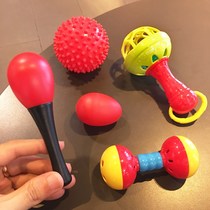 Baby small sand hammer red ball hand bell newborn baby hand grip chasing visual training red toy small rattle