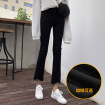 Maternity pants Autumn and winter models wear velvet outside the spring and autumn fashion trend mom micro flared pants leggings nine-point pants