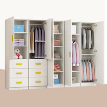 Childrens wardrobe storage cabinet modern simple economy cartoon combination baby drawer wooden double door locker