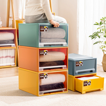Clothes storage box drawer storage box plastic transparent household clothing finishing storage box wardrobe storage cabinet