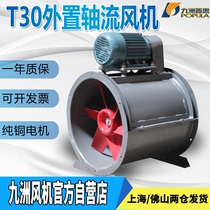 Kyushu Pratt & Whitney T30 motor external explosion-proof axial flow fan 380V industrial water curtain cabinet spray room exhaust fan