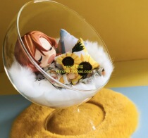 Glass nest 1 12 baby house furniture 12 points bjd ob11molly gsc baby chair sleeping nest plush sofa