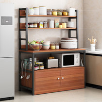 Nordic kitchen shelf Floor-standing multi-layer storage shelf Microwave oven dishes cabinet storage rack value