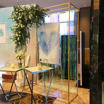New wedding props geometric telescopic frame can be customized wedding Super fire stage creative background window decoration ornaments