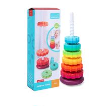 Baby Large Rainbow Tower Turnaround Music Toys Educational Early Education 1-2-3 Years Old Infant Interesting Ring