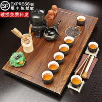 Kung Fu tea tray Small tea table drainage complete set of tea sets Home office solid wood ceramic tea sea tray Simple