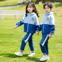 Kindergarten yuan fu chun qiu zhuang College wind cotton grade uniforms for children set pupils class uniform three-piece suit