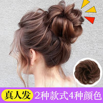 True hair fake Hairband female summer ball head artifact plate hair fluffy roll Hairband lazy flower bud natural hair accessories floral headdress