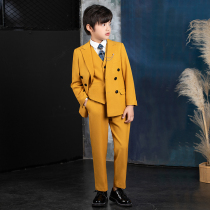 Childrens suits suit boy Spring and autumn handsome qi Yinglun flower gown West suit CUHK Tong Piano Plays Out Yellow