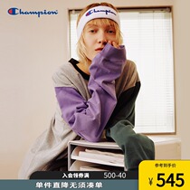 Champion Champion sweater 21 summer new couple color matching stitching long sleeve T-shirt interior top autumn thin