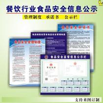 Food bulletin board certificate operating safety card license display wall hanging supervision wall sticker-catering service license