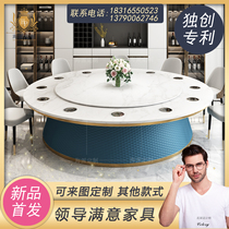 Hot pot table induction cooker one person one pot luxury marble tables and chairs dining table restaurant Round Table commercial household