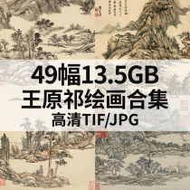 Original Qi painting collection 49 sets of 13G Wang HD electronic traditional Chinese painting ink landscape flowers and birds landscape materials-Taobao